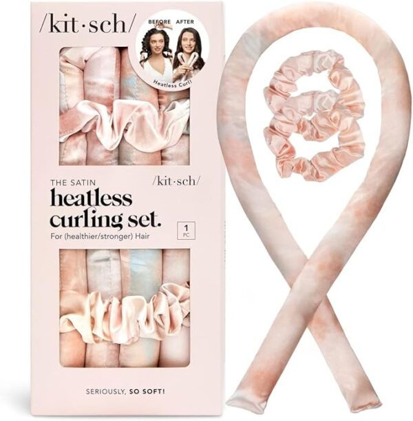 Kitsch Satin Heatless Curling Set - Heatless Hair Curlers to Sleep