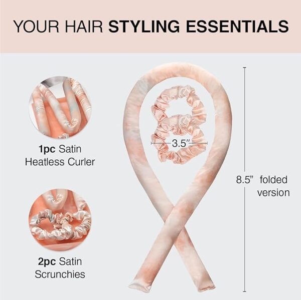 Kitsch Satin Heatless Curling Set - Heatless Hair Curlers to Sleep - Image 2