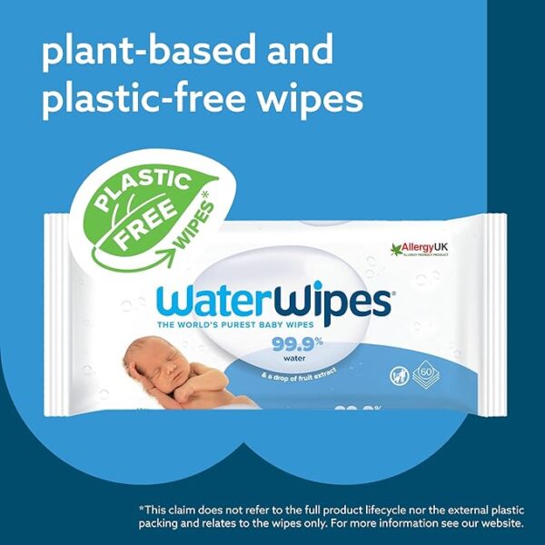 WaterWipes Plastic-Free Original Baby Wipes, - Image 2