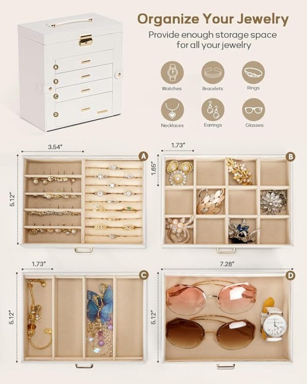 Homde Synthetic Leather Huge Jewelry Box - Image 2