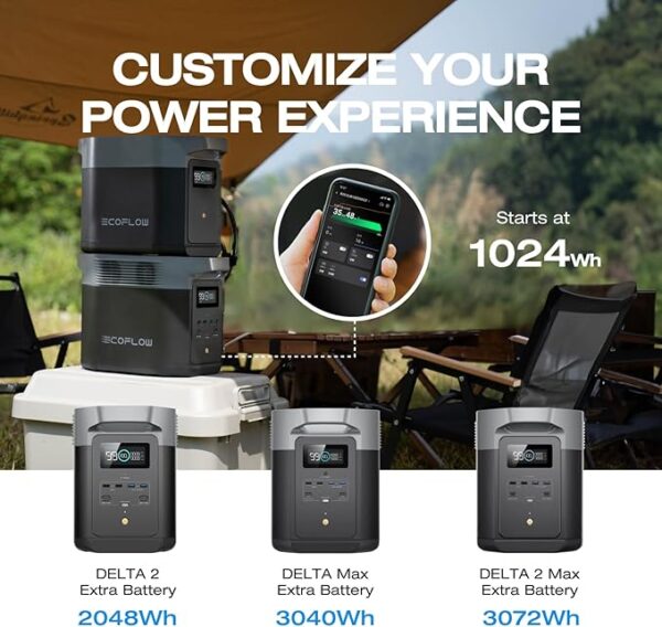EF ECOFLOW Portable Power Station Delta 2, 1024Wh LiFePO4 (LFP) Battery - Image 2