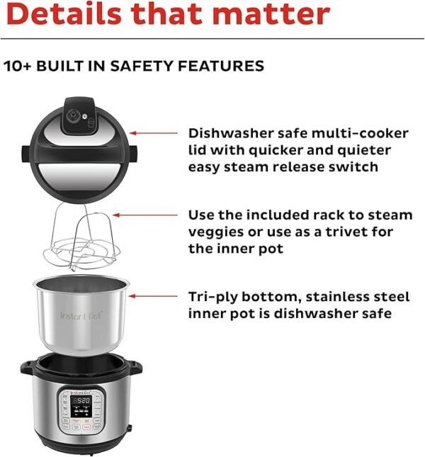 Instant Pot Duo 7-in-1 Electric Pressure Cooker, - Image 2