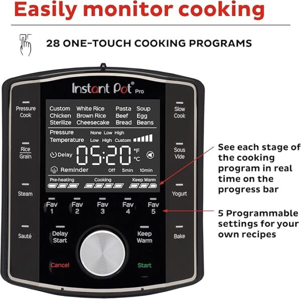 Instant Pot Pro 10-in-1 Pressure Cooker, Slow Cooker - Image 2
