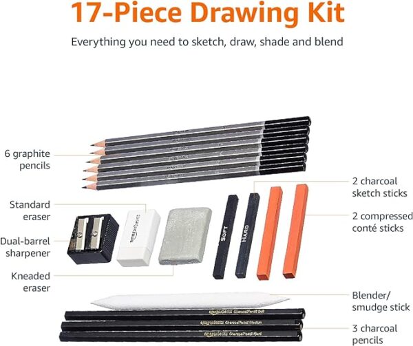 Amazon Basics Sketching and Drawing Art Pencil Kit