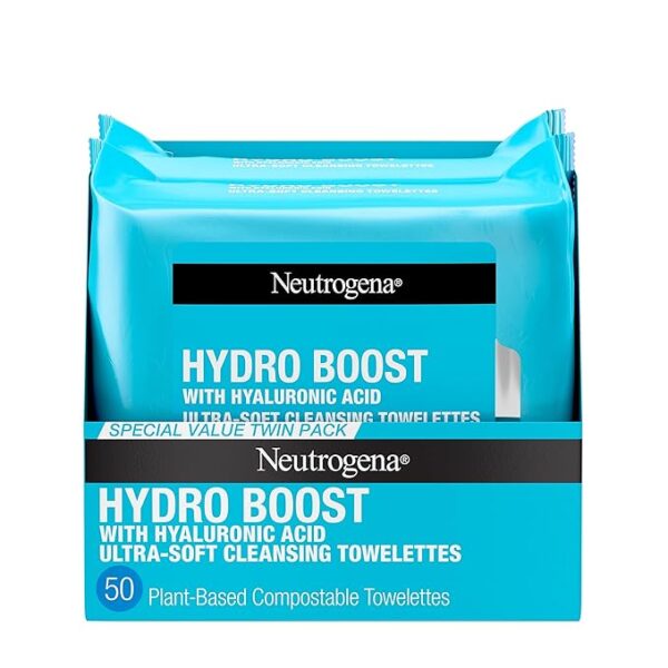 Neutrogena Hydro Boost Facial Cleansing Towelettes + Hyaluronic Acid,
