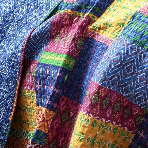 Lush Decor Misha 3-Piece Quilt Set, Fuchsia, Full/Queen, Fuchisa/Navy - Image 2