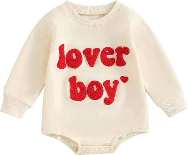 Newborn Baby Boy Girl Valentines Day Outfit Sweatshirt
