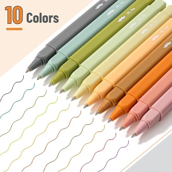 Pens, 10 Pack, Assorted Colors, Fast Dry, No Smear Bible Pens No Bleed Through, 0.7mm