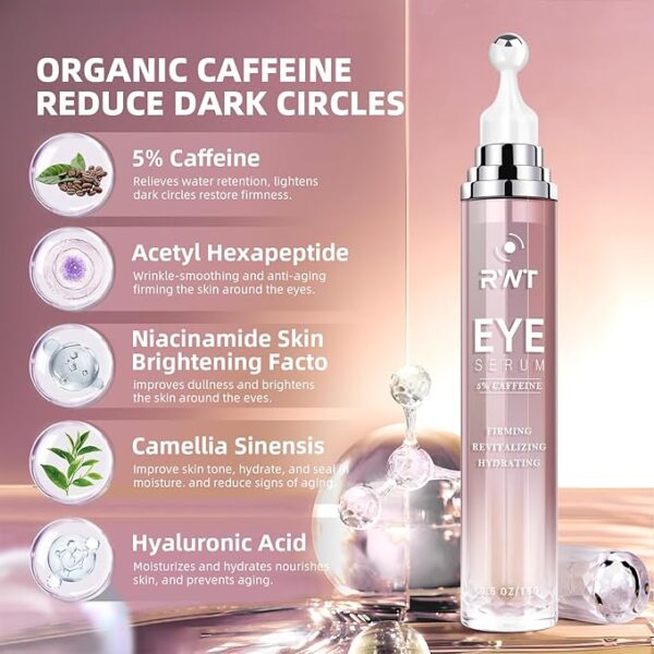 Eye Cream & Under Eye Serum for Dark Circles and Puffiness Eye Care Eye Roller Serum with 360