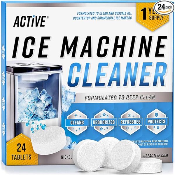 Ice Machine Cleaner Maker Descaler - 24 Clean Tablets Compatible with Frigidaire,