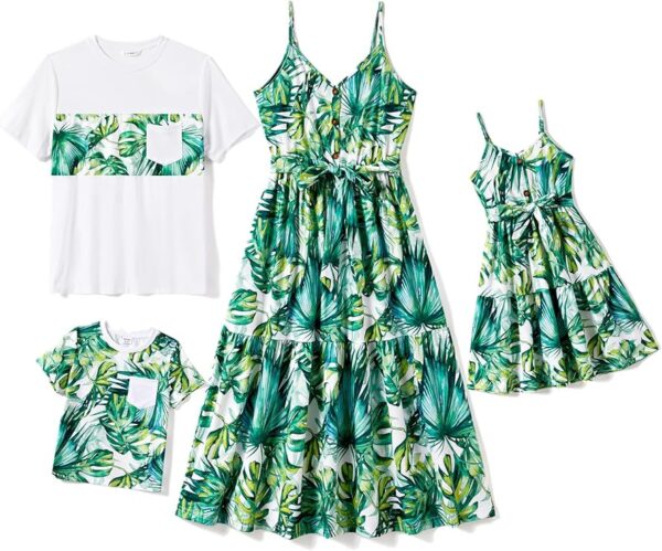 Family Matching Outfits Mommy and Me Dresses Spaghetti Sleeveless Summer Vacation