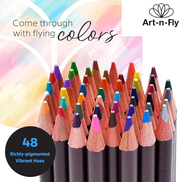 Oil Pastel Pencils for Artists 48 ct - Oil Based Colored Pencils