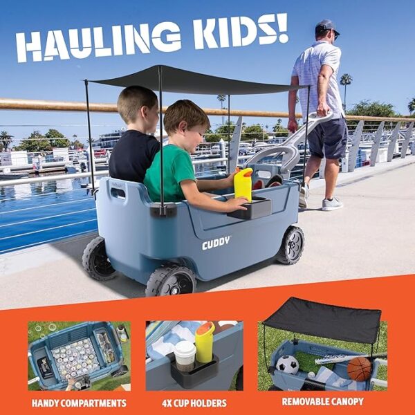 Wagon Cooler – Premium Family Wagon and Gear Hauler with Built in 40 QT Cooler,