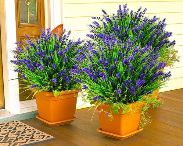 Artificial Plants Outdoor, 22 Pcs Fake Flowers UV Resistant Outdoor Fake Plants,