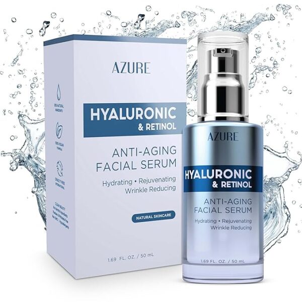 Azure Cosmetics Dermatologist Tested Hyaluronic & Retinol Face Serum -