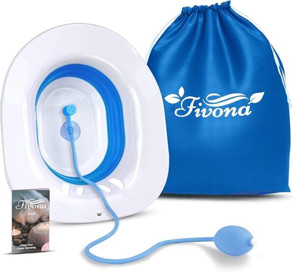 Bath for Toilet Seat with Massage Hand Flusher and Storage Bag; Postpartum Care
