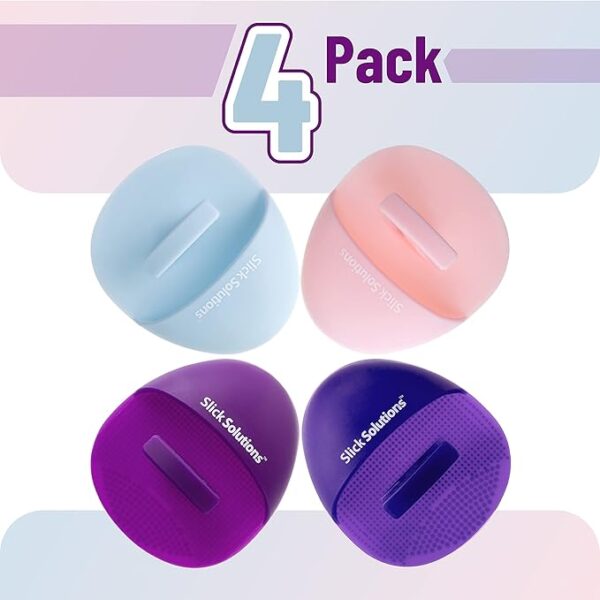 Slick- Silicone Facial Cleansing Brush, 4 Pack, Silicone Face Scrubber Exfoliator,