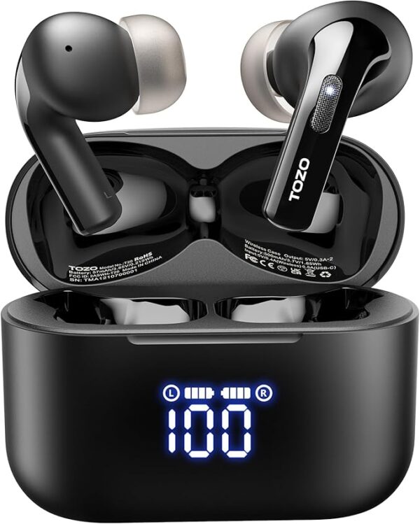 Wireless Earbuds Bluetooth Headphones 48.5 Hrs Playtime with LED Digital Display,