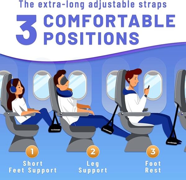 Footrest (2 Pack), Perfect Foot Hammock Airplane or Office Footrest to Relax Your Feet