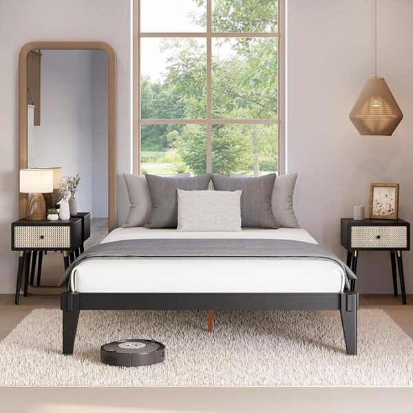 Chalipa Platform Bed Frame Wood 15 Inch - Solid Wood Bed Frame - Modern & Minimalist Style