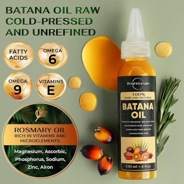 Batana Oil for Hair Care - 100% Pure Organic - 120ml / 4 Fl Oz | Premium Aceite de