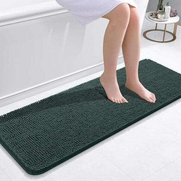 Bathroom Rugs 47x17, Extra Soft Absorbent Chenille Bath Rugs, Rubber Backing Quick Dry,