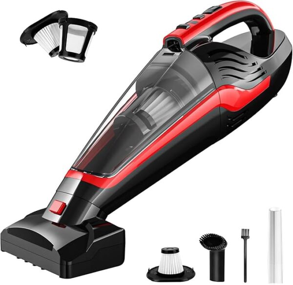 Pet Hair Handheld Vacuum, Car Vacuum Portable Cordless Rechargeable with Reusable Filter