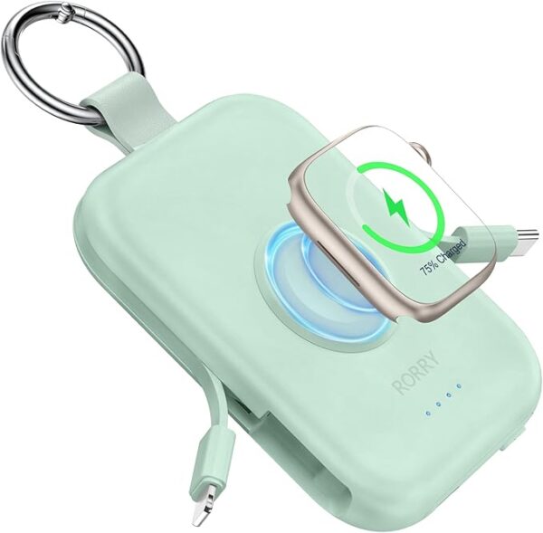 Portable Charger, 5000mAh Portable Charger Power Bank with Built-in Cables,