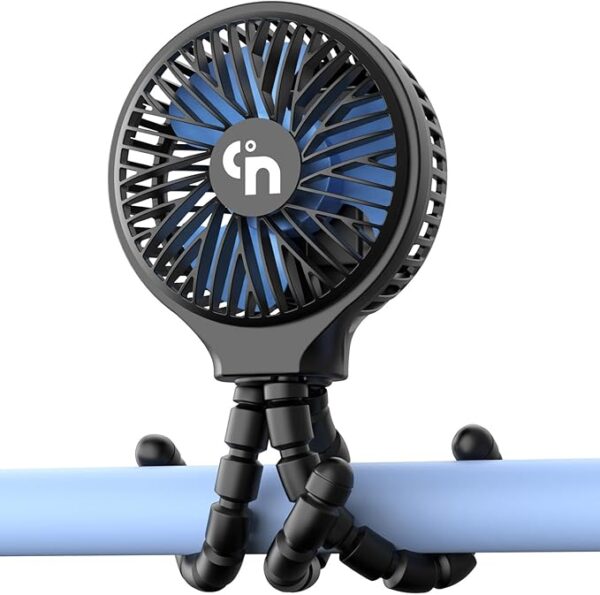 Battery Operated Stroller Fan Flexible Tripod Clip On Fan with 3 Speeds and Rotatable Handheld