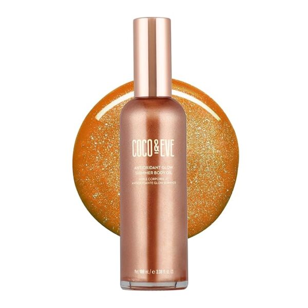 Antioxidant Glow Shimmer Body Oil - Lightweight Skin Illuminator with Pearlescent Minerals,