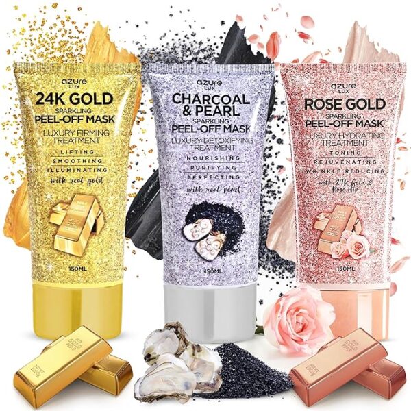 Rose Gold Hydrating Peel Off Face Mask- Dermatologist Tested - Anti Aging, - Image 2