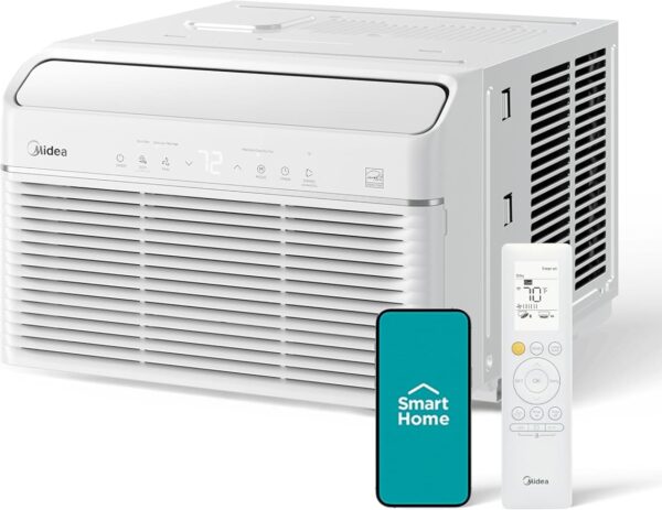 8,000 BTU Smart Inverter Air Conditioner Window Unit with Heat and Dehumidifier – Cools up to 350