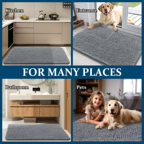 Dog Door Mat for Muddy Paws 30x20, Absorbs Moisture and Dirt, Absorbent Non-Slip Washable - Image 2