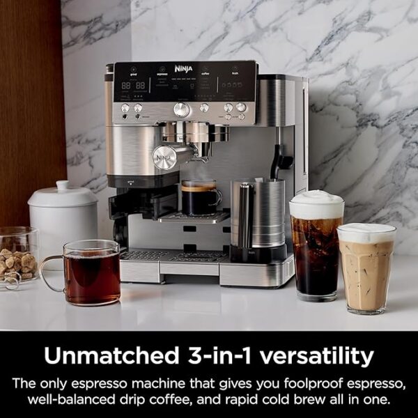 Machine, Luxe Café Premier Series, Drip Coffee Maker and Rapid Cold Brew, Integrated Grinder,