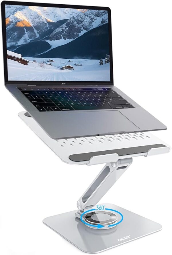 Stand for Desk - with 360 Swivel Base, Rotating Laptop Riser for Desk, Adjustable Computer Stand - Image 2