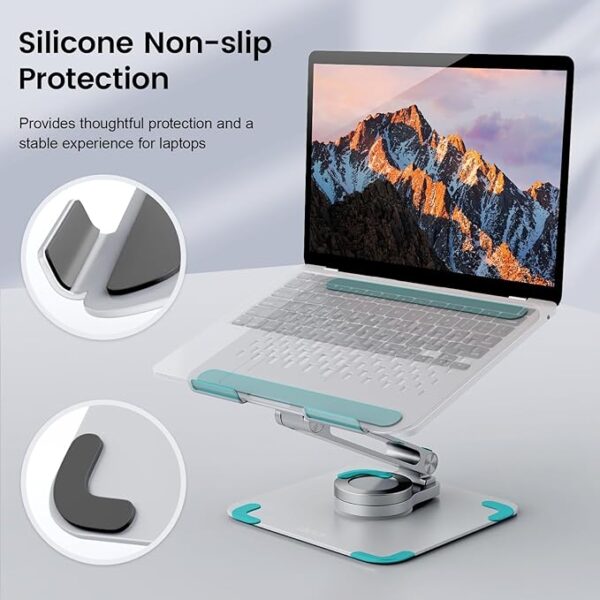 Stand for Desk - with 360 Swivel Base, Rotating Laptop Riser for Desk, Adjustable Computer Stand