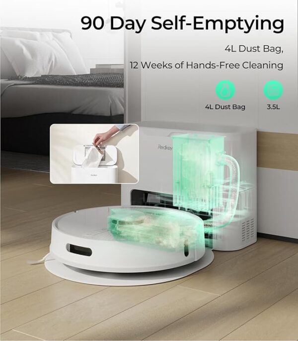 Vacuum, 3-in-1 Vacuum Robot with Suction Station and Mop, LiDAR Navigation, Powerful 4000Pa - Image 2