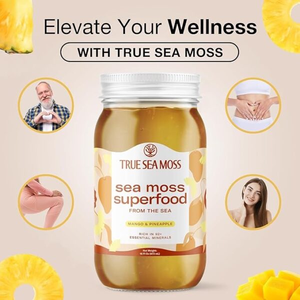 Sea Moss Gel - Seamoss, Gut Health & Antioxidant Supports - Made in USA (Mango/Pineapple - Image 2